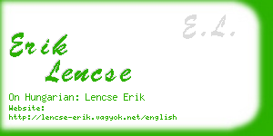 erik lencse business card